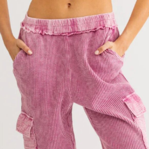 Pink Casual comfy cargo pants - Picture 4 of 5